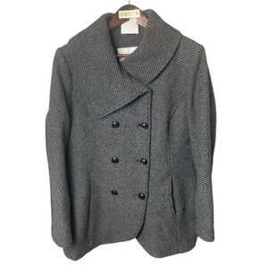 JESSICA SIMPSON breasted pea coat asymmetric collar // L